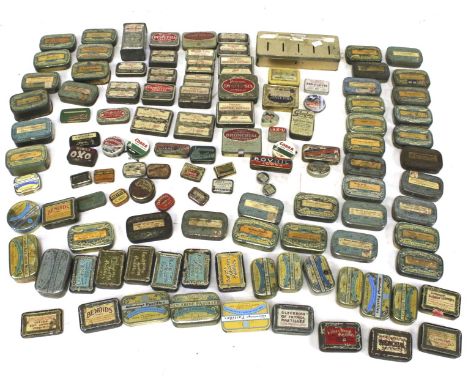 A collection of vintage small product tins. Including Cobra shoe polish, Allenbury 'Throat Pastilles', etc.
