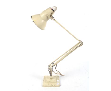 A vintage Herbert Terry 'Anglepoise' desk lamp. Cream coloured. 