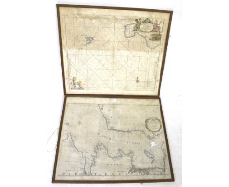 Two vintage chart maps. Comprising of St Georges Channell marked 'To Sr Richard Rooth, this chart is humbly dedicated and pre