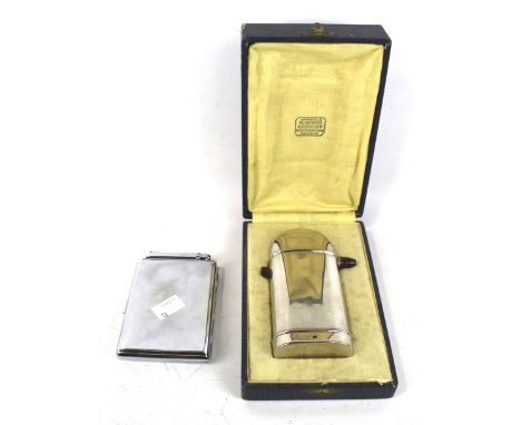 An item of French Medical equipment and Colibri cigarette case and lighter. The medical equipment in a fitted box, the cigare