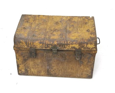 A vintage metal trunk with twin handles. L60.5cm