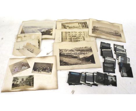 A collection of Victorian albumen photographs and magic lantern slides. Including views of Europe, Japan and the Holy Land.