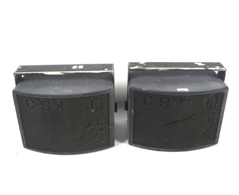 Two vintage OHM KS-3 wall mounted audio speakers. L35cm x D24cm x H25cm