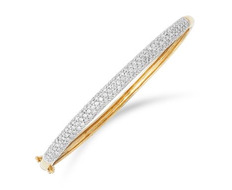 2.00 CARAT DIAMOND BANGLE set with round cut diamonds totalling approximately 2.00 carats, 6cm, 12.6g.