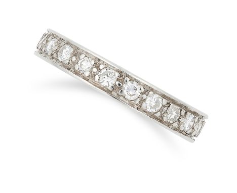 0.63 CARAT DIAMOND ETERNITY RING set with round cut diamonds totalling approximately 0.63 carats, size L / 5.5, 5g.