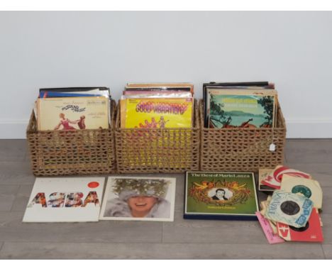 COLLECTION OF VINTAGE RECORDS 12 INCH AND 7 INCH INCLUDES ABBA ABSOLUTE, THE BEST OF MARIO LANZA AND GOOD VIBRATIONS ETC