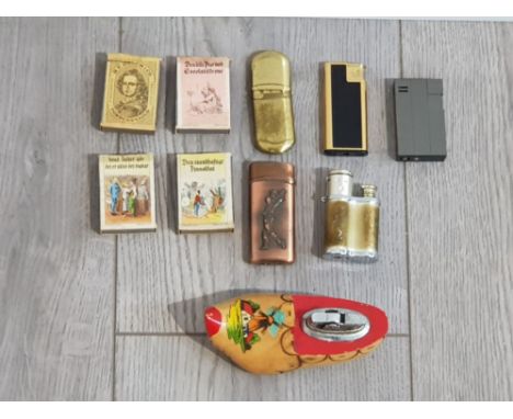 COLLECTION OF VINTAGE LIGHTERS AND MATCHBOXS