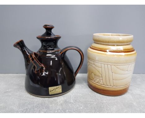 LOUIS MULCAHY SPECIAL TEAPOT AND CELTIC POTTERY NEWLYN VASE