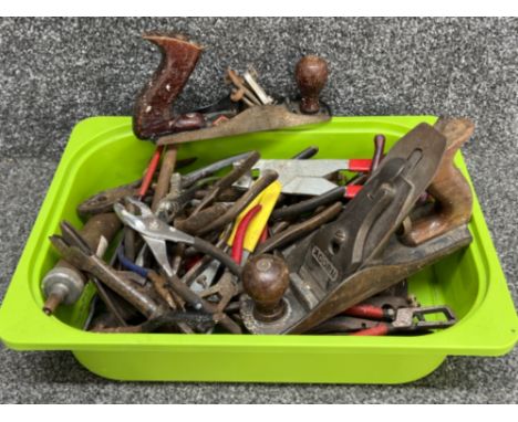 Tray of mixed tools including acorn record plane