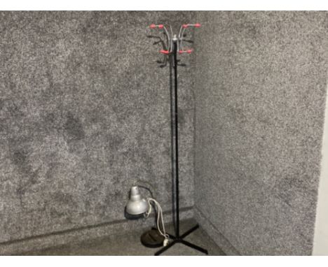 Mid century retro Hago Sputnik atomic 1960s hat &amp; coat stand together with a heavy industrial style table lamp