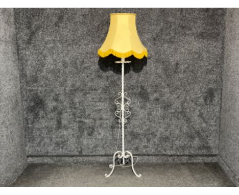 Ornate standard white lamp and shade