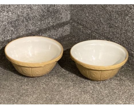 Two large ceramic mixing bowls by Mason Cash &amp; Co