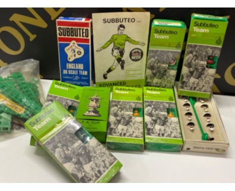 Miscellaneous vintage boxed Subbuteo players &amp; replica FA cup trophy