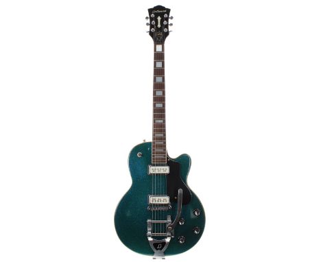 1999 DeArmond by Guild M-75T electric guitar, made in Korea, ser. no. KC9xxxxx5; Finish: blue sparkle, minor light surface ma