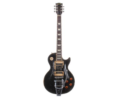 2008 Gibson Les Paul Traditional Pro electric guitar, made in USA, ser. no. 0xxx8xxx6; Finish: black, reliced by Chris Richar