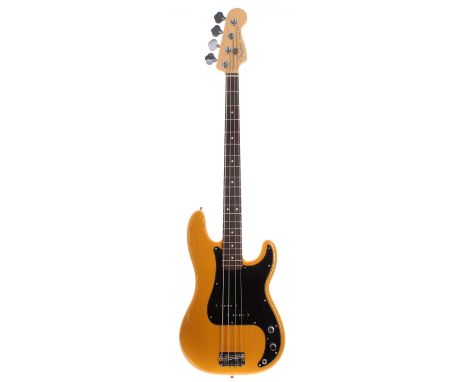 2007 Fender American Series Precision Bass guitar, made in USA, ser. no. Z7xxxxx7; Finish: butterscotch; Fretboard: rosewood;