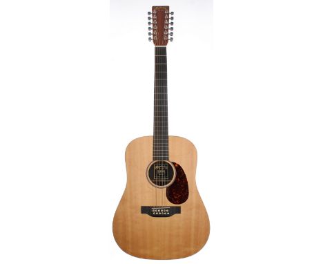 C.F. Martin &amp; Co. D12X1AE electro acoustic twelve string guitar, made in Mexico, ser. no. 1xxxxx4; Back and sides: mahoga