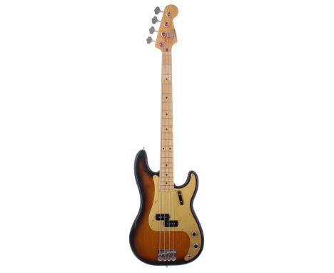 1992 Fender American Vintage Reissue '57 Precision Bas guitar, made in USA, ser. no. V0xxxx9; Finish: two-tone sunburst, surf