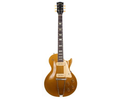 1952 Gibson Les Paul Model electric guitar, made in USA; Finish: Gold Top, generally good, light checking throughout, minor b