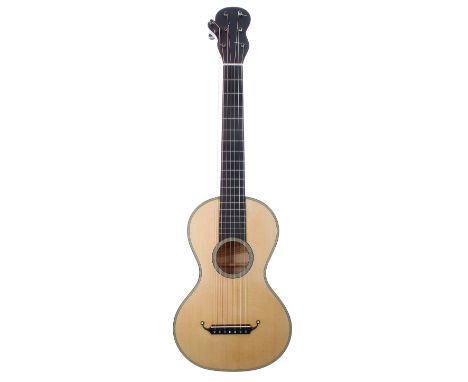 2013 Michael P. Nalysnyk seven string Lacote copy guitar; Back and Sides: maple; Top: spruce; Fretboard: bog oak; Frets: good