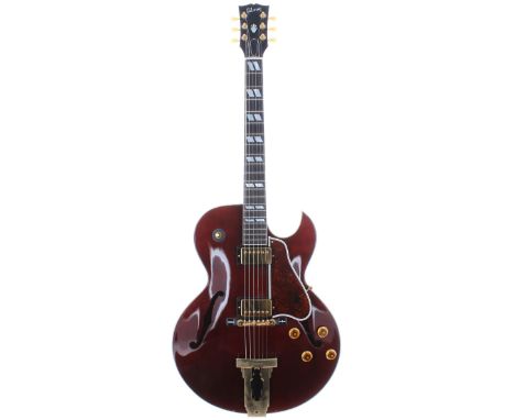 1997 Gibson custom L-4 CES hollow body electric guitar, made in USA, ser. no. 9xxx7xx3; Finish: wine red; Fretboard: ebony; F