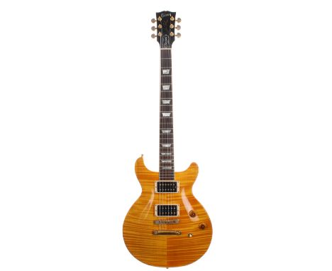 2001 Gibson Les Paul Doublecut Standard electric guitar, made in USA, ser. no. 1xxx1xx8; Finish: amber, a few very minor ding