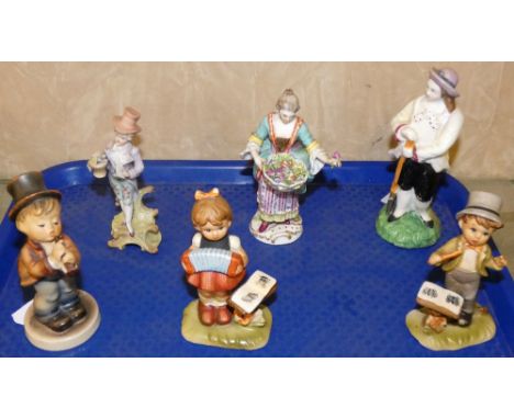 Goebel, West German figurines, three continental figurines (6)