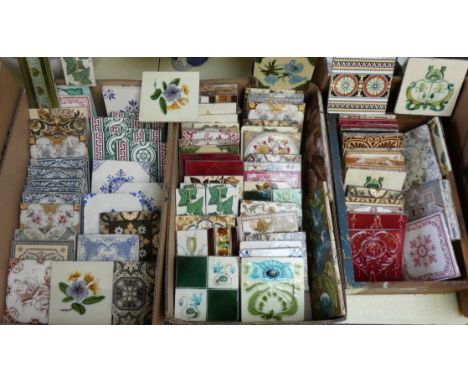 Victorian and later ceramic tiles - approximately 90