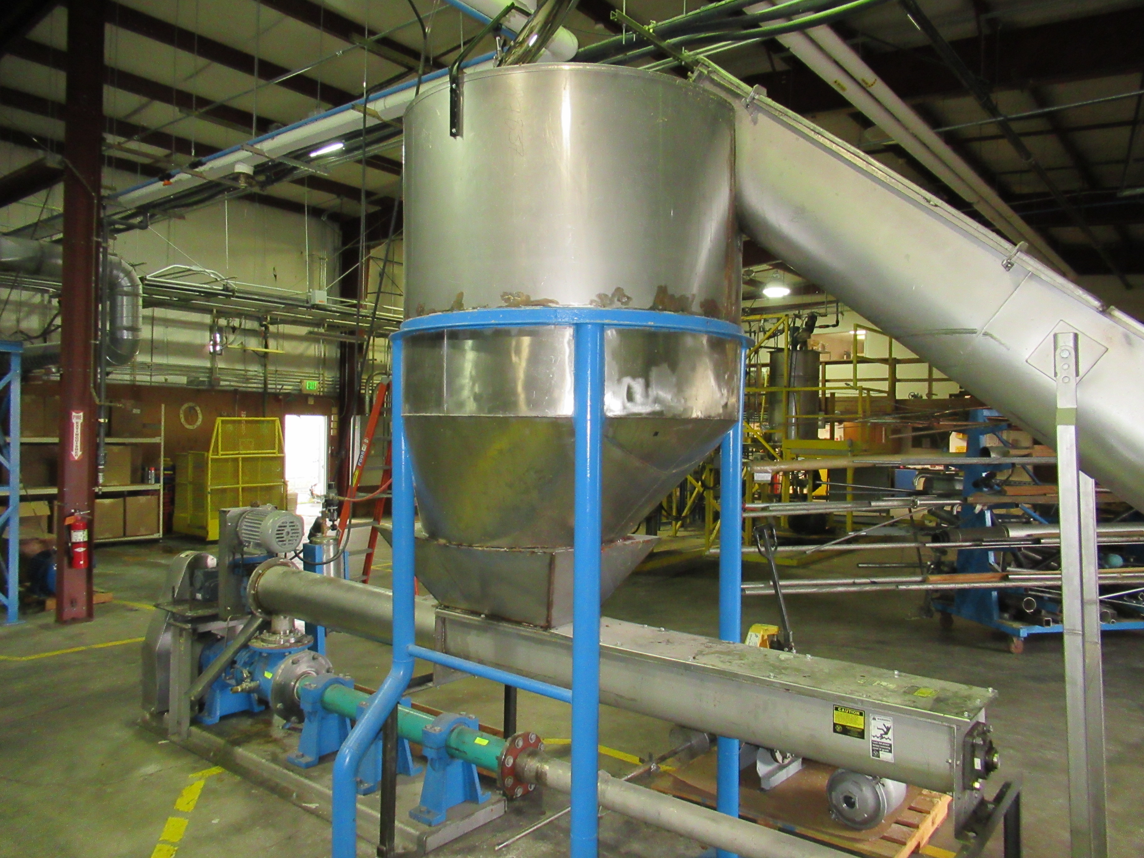 Dump station, stainless steel, with 8" dia x approx 12' auger discharge