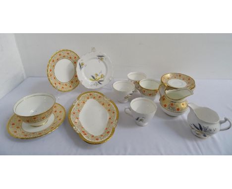 RIDGWAY POTTERIES COLCLOUGH PATTERN TEA SET comprising eight cups, seven saucers and five sandwich plates; together with a Ne