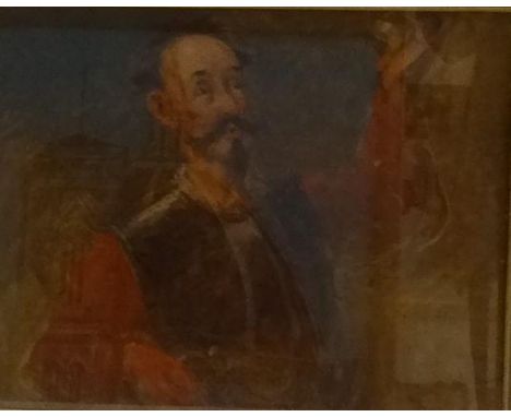 PORTRAIT OF DON QUIXOTE DE LA MANCHAwatercolour and gouache on board, 25cm x 31.3cm 