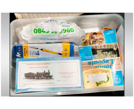 Railway Interest Box Containing A Quantity Of Model Trains, Kits, Accessories, Tools Etc. To Include Oldbury Models Ltd OML5 