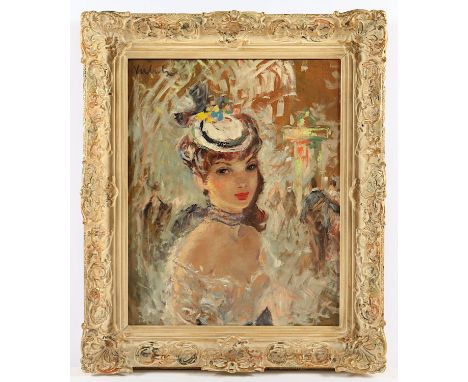 WANSCHAP, Helmut (1911-1987), "Portrait einer jungen Frau", Öl/Holz, 50 x 41, oben links mit Pseudonym "Valeh" signiert, R.