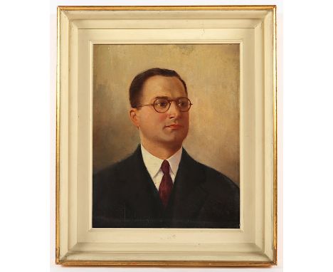 MALER UM 1930, "Portrait eines Mannes", Öl/Lwd., 40 x 33, auf Karton aufgezogen, R.