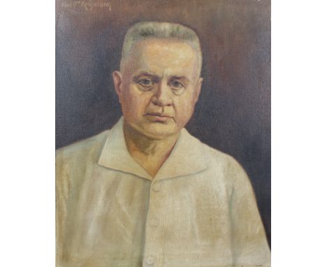 Gerd Krusmann, Portrait of Constant Vande Sandt, oil on canvas, signed upper left, 50cmx 40cm