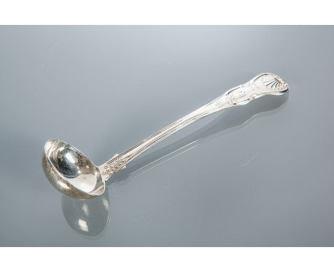 VICTORIAN SCOTTISH SILVER KING'S PATTERN SAUCE LADLE maker Alexander McDonald, Glasgow, 1855, handle engraved with initial 'G
