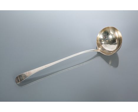 GEORGE III SILVER SOUP LADLE
maker's mark IB, attributed to seven small makers of the period, London 1795, old English patter