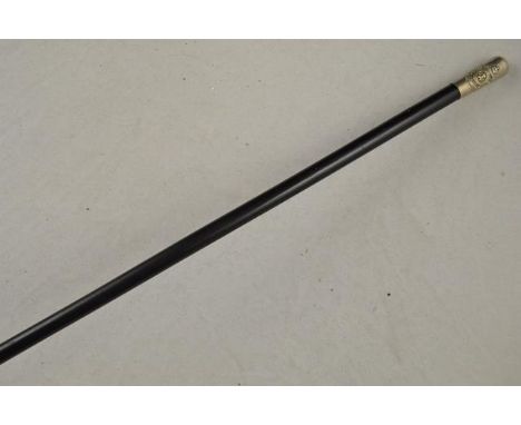 An Isle of Wight Rifles swagger stick - L71cm CONDITION REPORT: mounts slightly dented