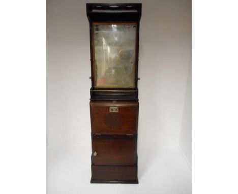 P & O compactum and wash stand, mirror to top, pull down basin, height 1.78cm, Width 48cm, Depth 24cm CONDITION REPORT: Silve
