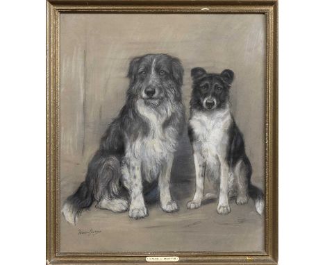 * MARION HARVEY (SCOTTISH 1886 - 1971), SPARK & MUFFIE pastel on paper, signed, titled in presentation plaqueframed and under