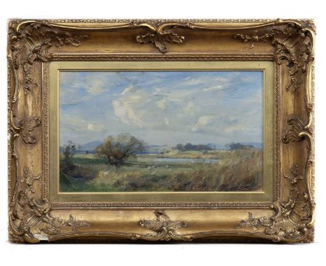 * WILLIAM MILLER FRAZER RSA (SCOTTISH 1864 - 1961), WINDY LANDSCAPE  oil on canvas, signedframed and under glassimage size 29