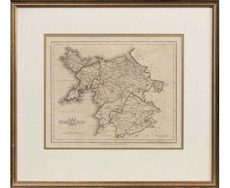 MAP OF NORTH WALES, CIRCA 1793 published by J Cary, Londonmounted, framed and under glass image size 21cm x 26cm, overall siz