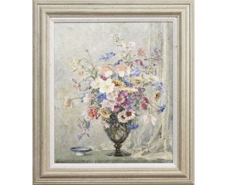 * FREDA MARSTON (BRITISH 1895 - 1949), STILL LIFE IN VASE oil on canvas, signedframedimage size 59cm x 49cm, overall size 78c