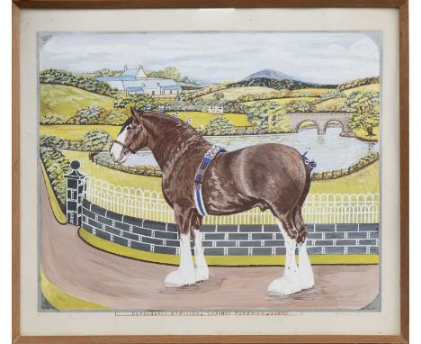 * WILLIAM ROBBIE (SCOTTISH 1887 - 1967), CLYDESDALE STALLION, CRAGIE TOPSMAN (22890) oil on paper, signed and titled framed a