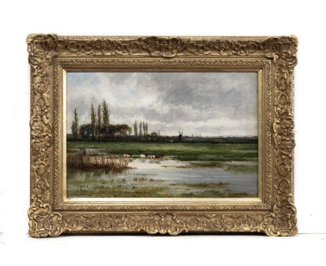 WILLIAM BEATTIE BROWN RSA (SCOTTISH 1831 - 1909), ON THE RIVER OUSE, HUNTINGTON oil on canvas, signedframedimage size 30cm x 