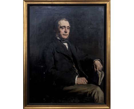 BRITISH SCHOOL, PORTRAIT OF A GENTLEMAN oil on canvasframedimage size 111cm x 85cm, overall size 125cm x 100cm 
