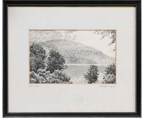 * ALFRED WAINWRIGHT MBE (BRITISH 1907 - 1991), GEAL CHÀRN ink on paper, signed and titled in the mountmounted, framed and und