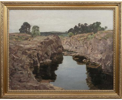 GEORGE HOUSTON RSA RSW (SCOTTISH 1869 - 1947), GLEN ORCHY  oil on canvas, signed framed  image size 70cm x 90cm, overall size