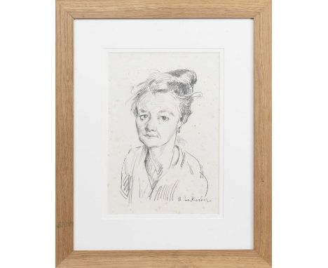 * ROBERT OSCAR LENKIEWICZ (BRITISH 1941 - 2002), PORTRAIT STUDY pencil on paper, signedmounted, framed and under glassimage s