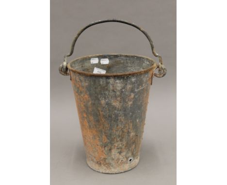 A vintage fire bucket. 30 cm high.